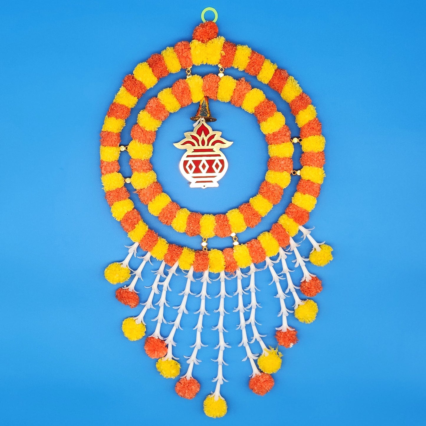 Flower Double Ring with Kalash