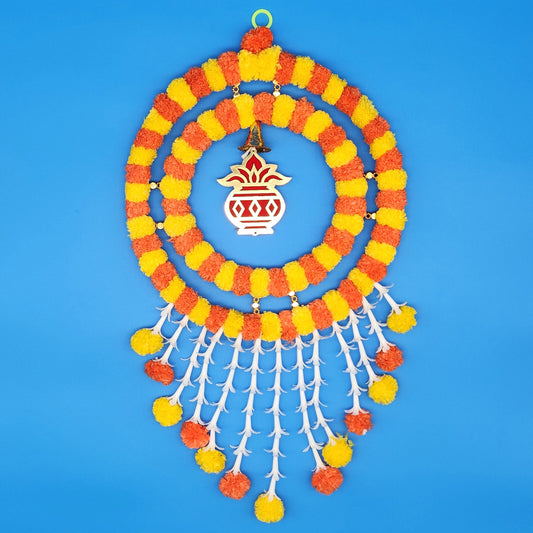 Flower Double Ring with Kalash